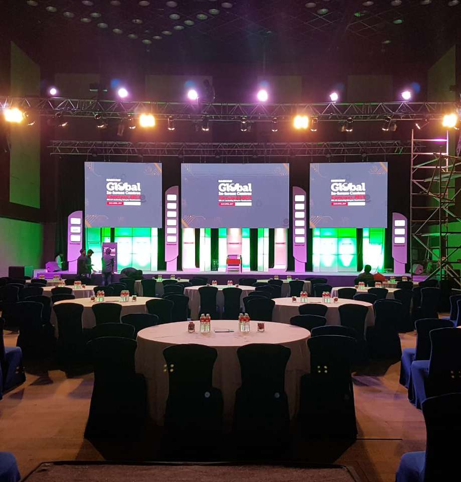 Global Conference 3-Screen Ballroom Setup